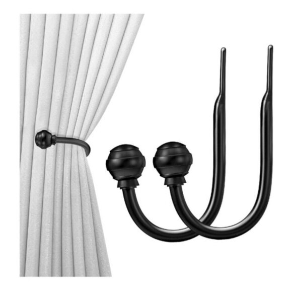 2 pc Gray Linen Curtains Privacy Light Filtering incld 2 pc Holdbacks - Picture 3 of 7